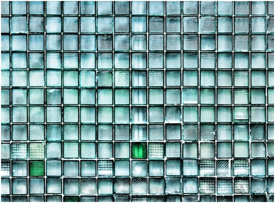 retro glass block wall