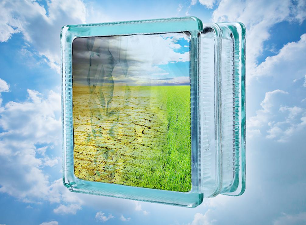 single glass block