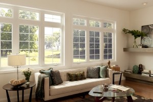 Casement window in living room