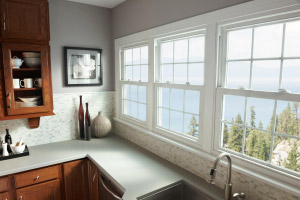 Double hung window in kitchen