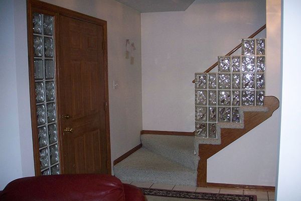 glass block stair rail