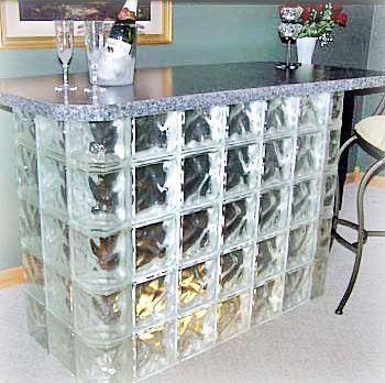 bar built with glass block