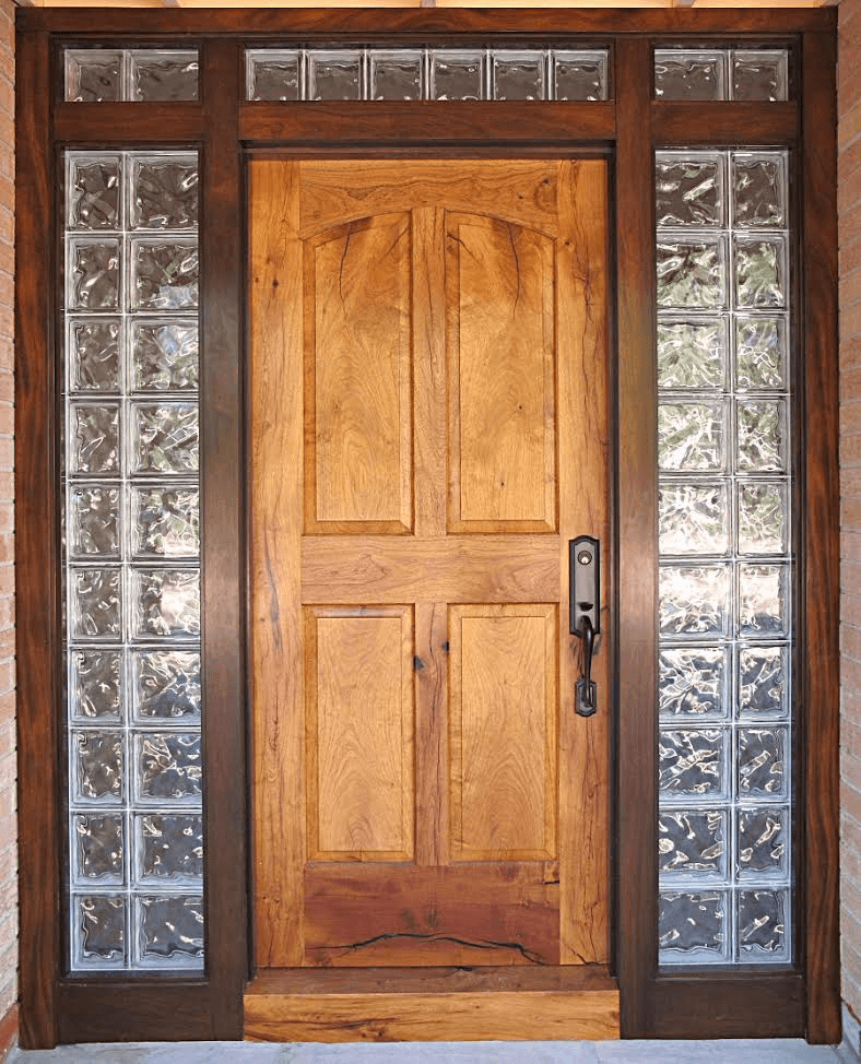 glass block window door and entryway